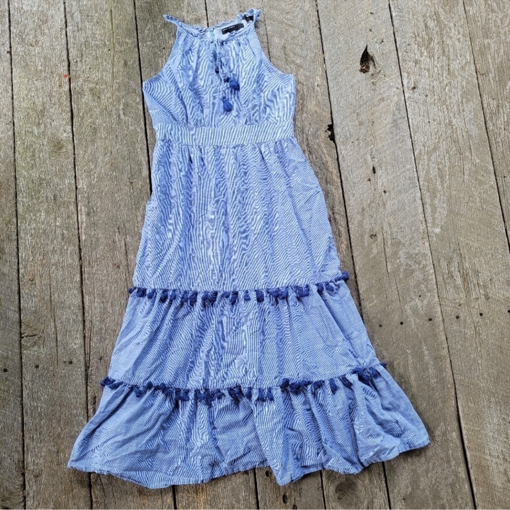 Maggy London Woven Cotton Maxi Dress 2 - Picture 3 of 7